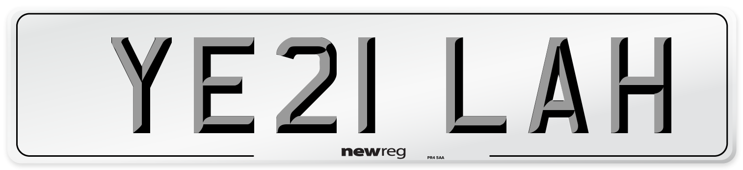 YE21 LAH Number Plate from New Reg
